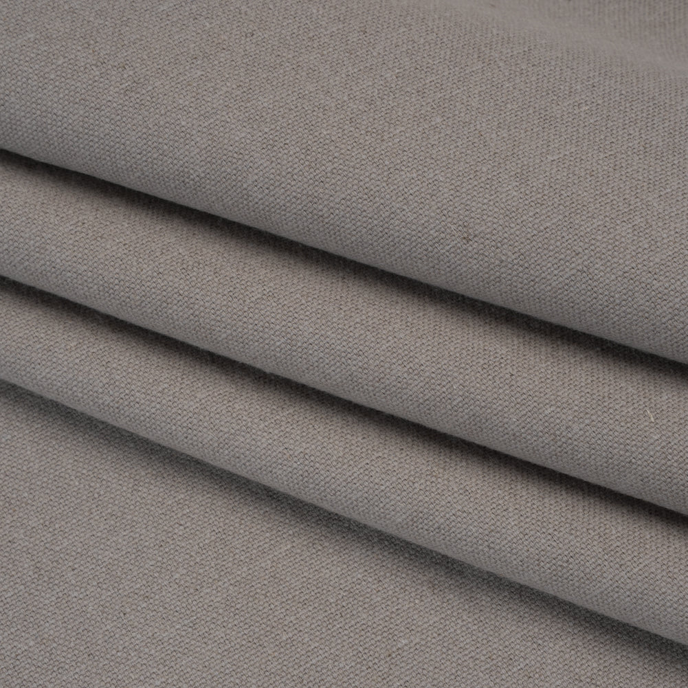 Double Wide Brushed Cotton and Linen Woven - Smoke - British Imported