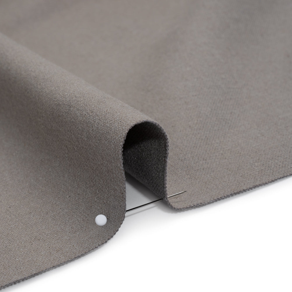 Double Wide Brushed Cotton and Linen Woven - Smoke - British Imported