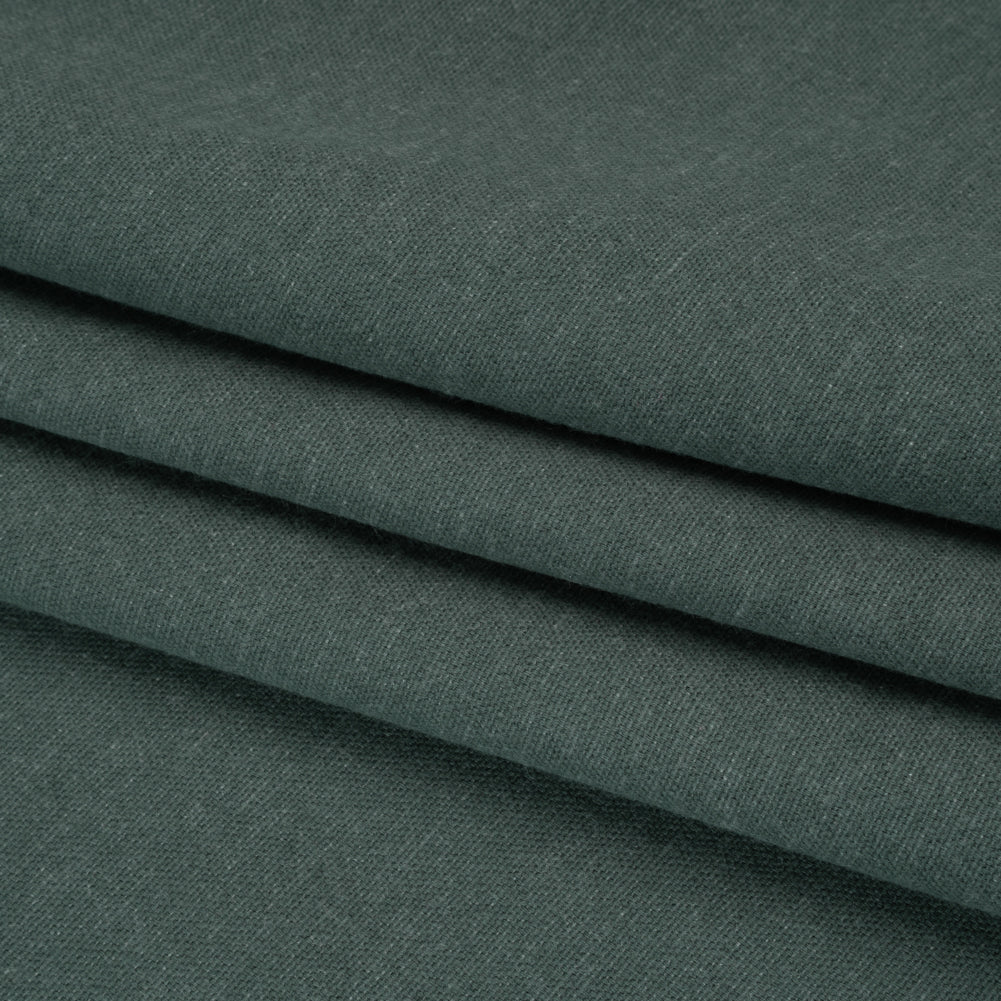 Brushed Cotton and Linen Woven - Teal - British Imported