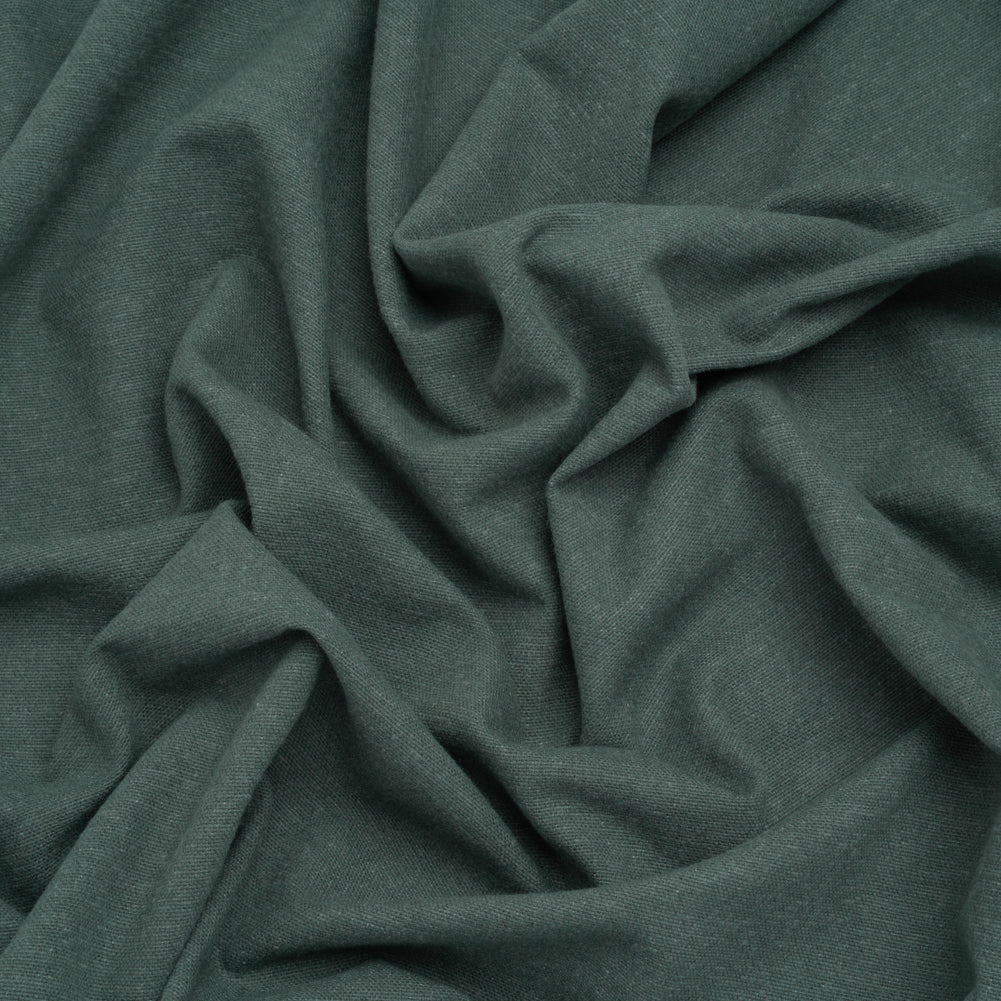 Brushed Cotton and Linen Woven - Teal - British Imported
