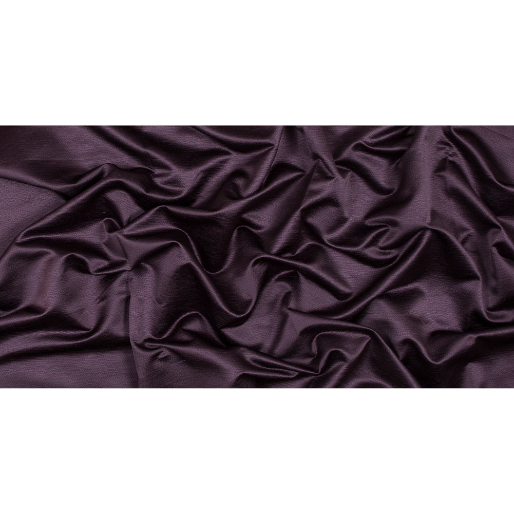 Luminous Textural Polyester Woven - Aubergine - British Imported