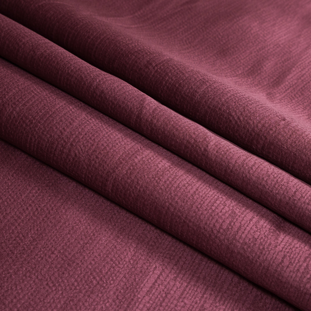 Luminous Textural Polyester Woven - Mulberry - British Imported