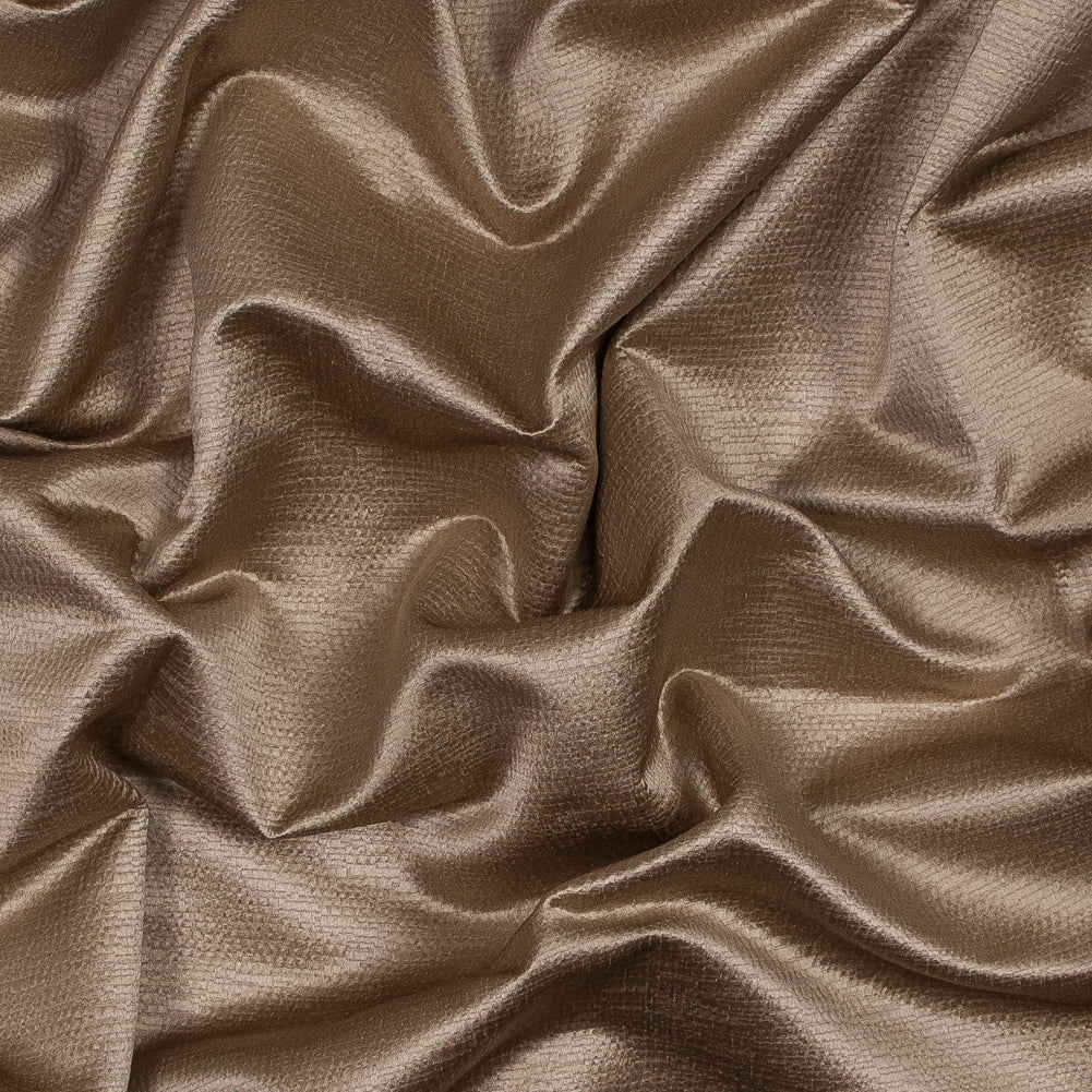 Luminous Textural Polyester Woven - Cashew - British Imported