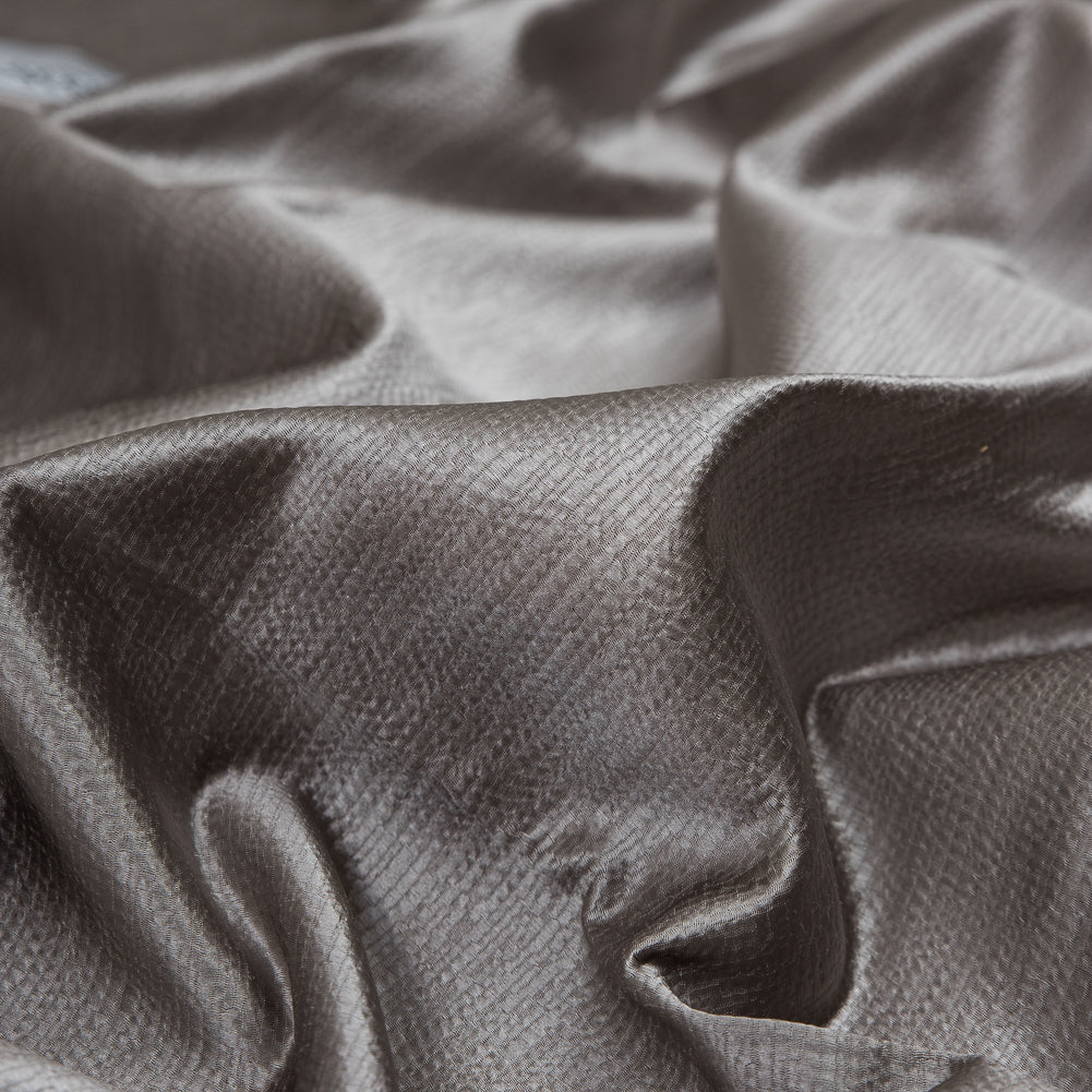 Luminous Textural Polyester Woven - Fog - British Imported
