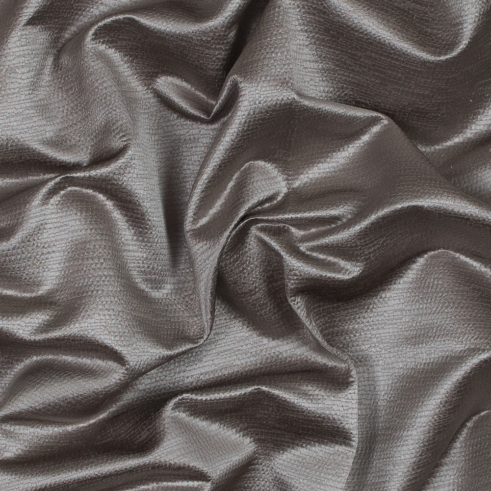 Luminous Textural Polyester Woven - Fog - British Imported