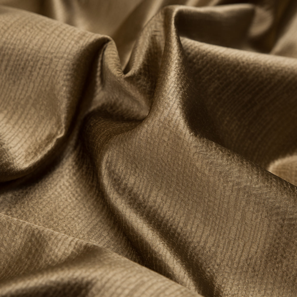 Luminous Textural Polyester Woven - Gold - British Imported