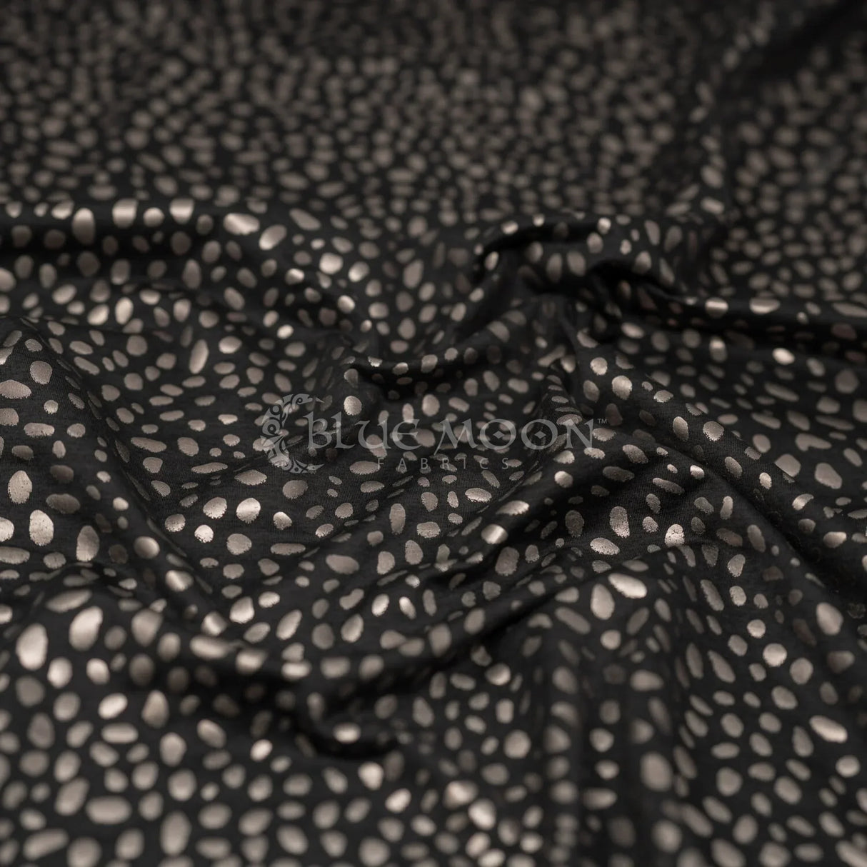 Abstract Animal Foiled EcoDelish Double Peached Melange Fabric - Abstract Animal Foiled, 57" Width, 260 GSM (1 Yard)