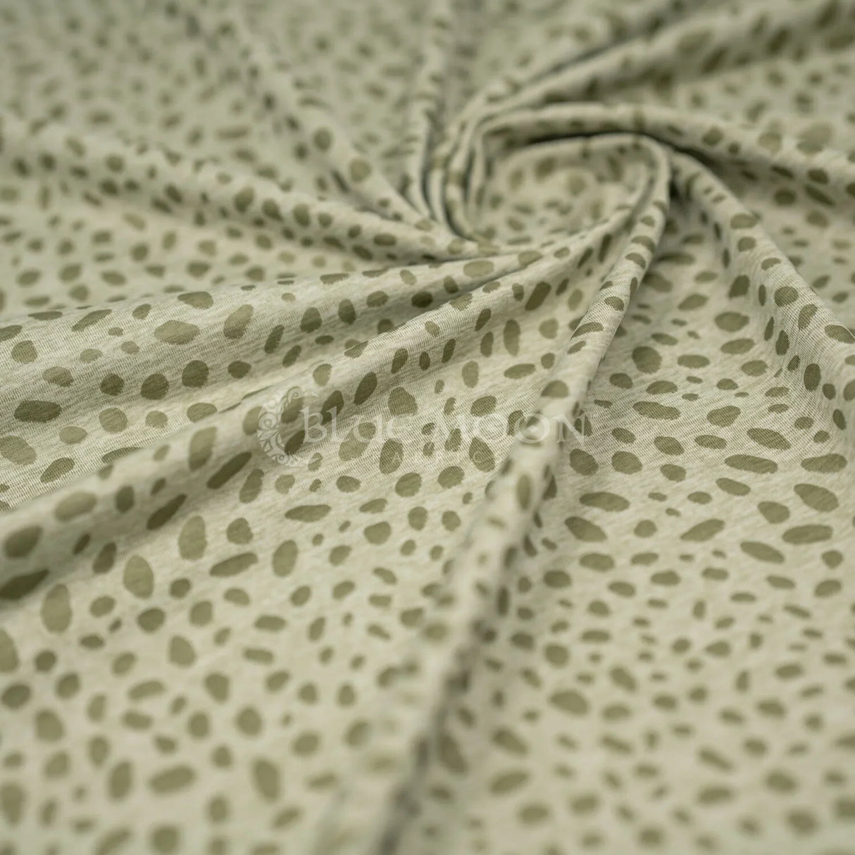 Abstract Animal Foiled EcoDelish Double Peached Melange Fabric - 4-Way Stretch, 57" Width, 260 GSM (1 Yard)