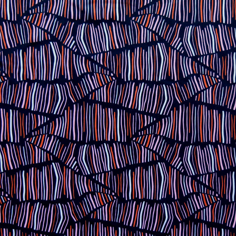 Swim Knit Nylon Spandex Abstract Lines 4-Way Stretch