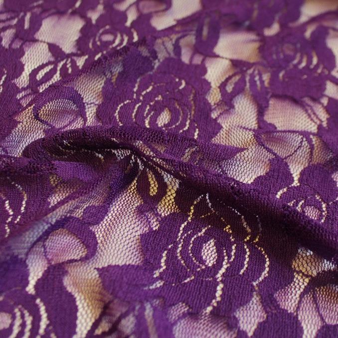Ada Stretch Lace Nylon Spandex Fabric - Floral Pattern, 58/60" Cut Width, 56" Usable Width (1 Yard)