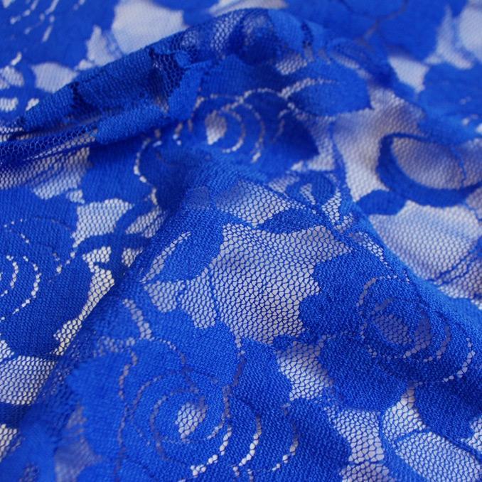 Ada Stretch Lace Nylon Spandex Fabric - Floral Pattern, 58/60" Cut Width, 56" Usable Width (1 Yard)