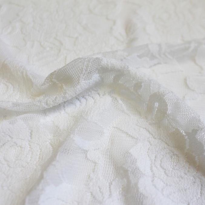 Ada Stretch Lace Nylon Spandex Fabric - Floral Pattern, 58/60" Cut Width, 56" Usable Width (1 Yard)