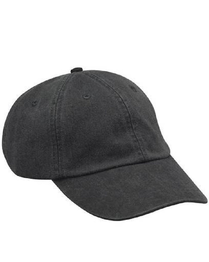 Adam's AD01 100 Percent Cotton Twill Fabric - Black, Six Panel, Unconstructed, Low Profile, Tuck Away Nubuck Leather Strap, Antique Brass Buckle And Grommet (1 Cap)