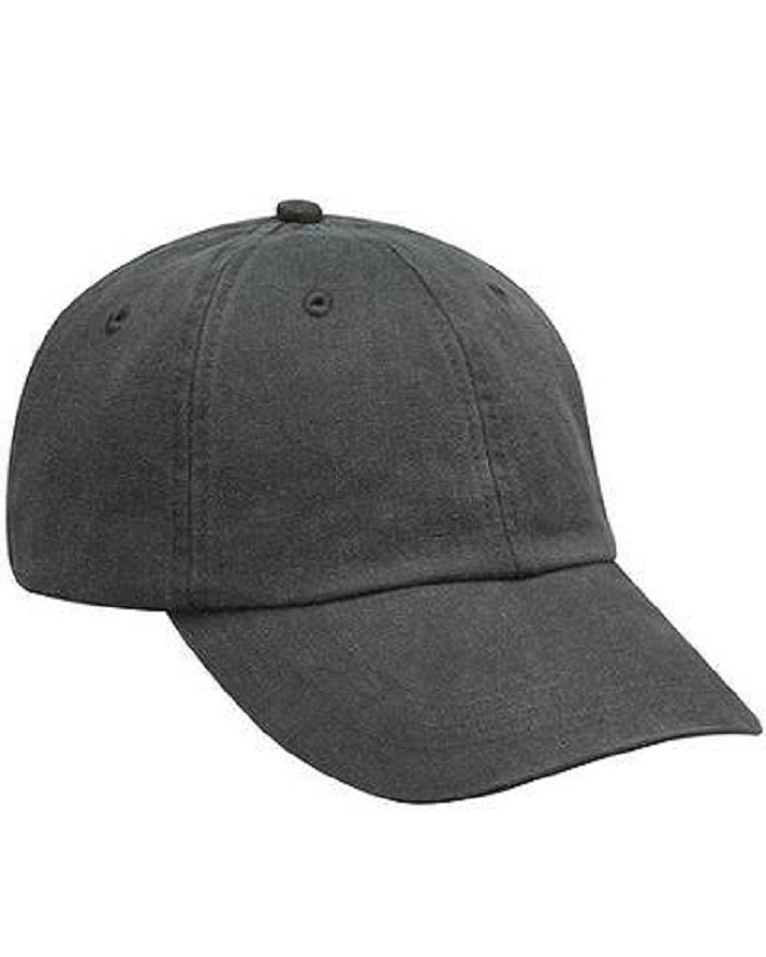 Adam'S AD01 Cotton Twill Fabric - Charcoal, Six Panel, Unconstructed, Low Profile, Tuck Away Nubuck Leather Strap, Antique Brass Buckle And Grommet (1 Cap)