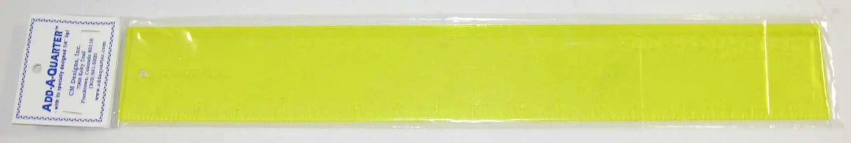 Plastic Add-A-Quarter Ruler 2.5in x 18in Yellow