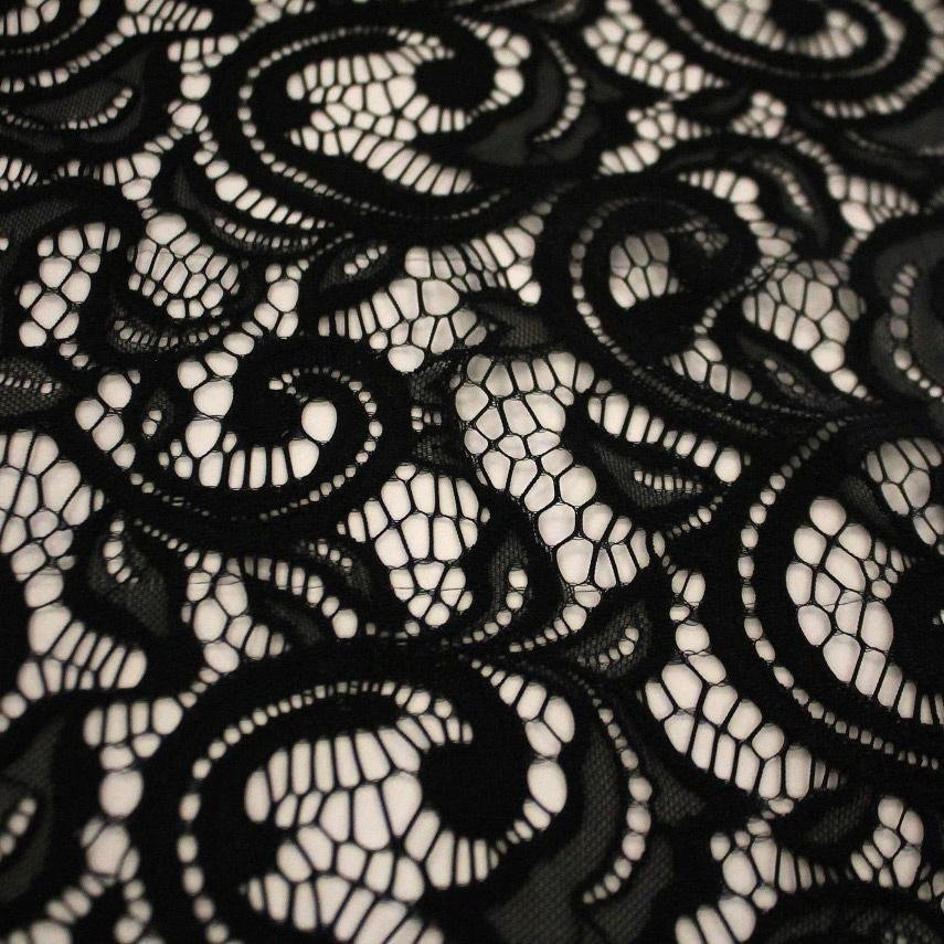 Stretch Lace Fabric Black