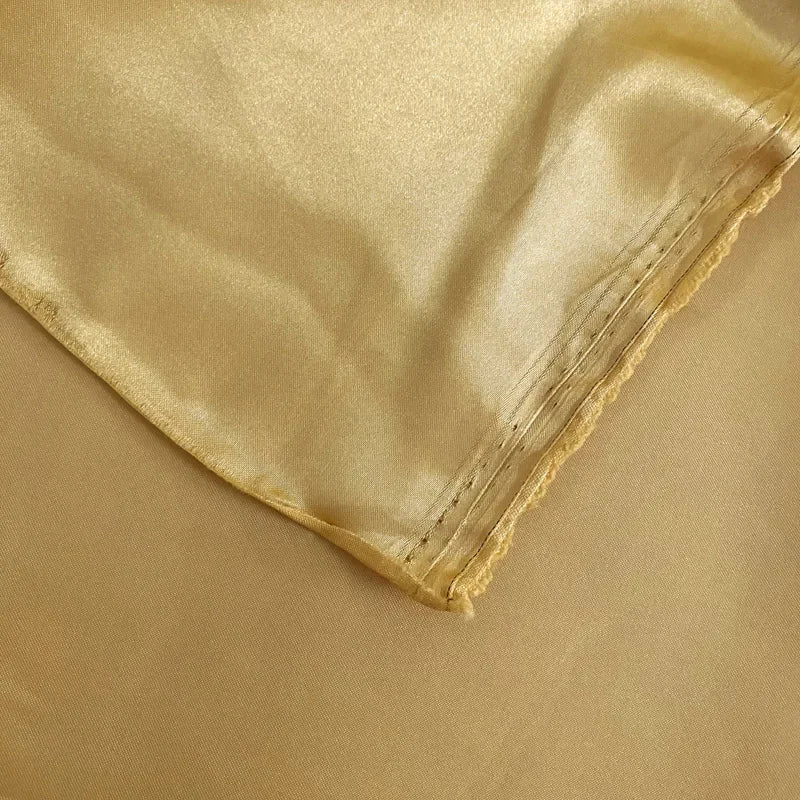 Shiny Gold Satin Fabric for Sewing Dress, Background Decoration, Lining Material, Sold by Yard