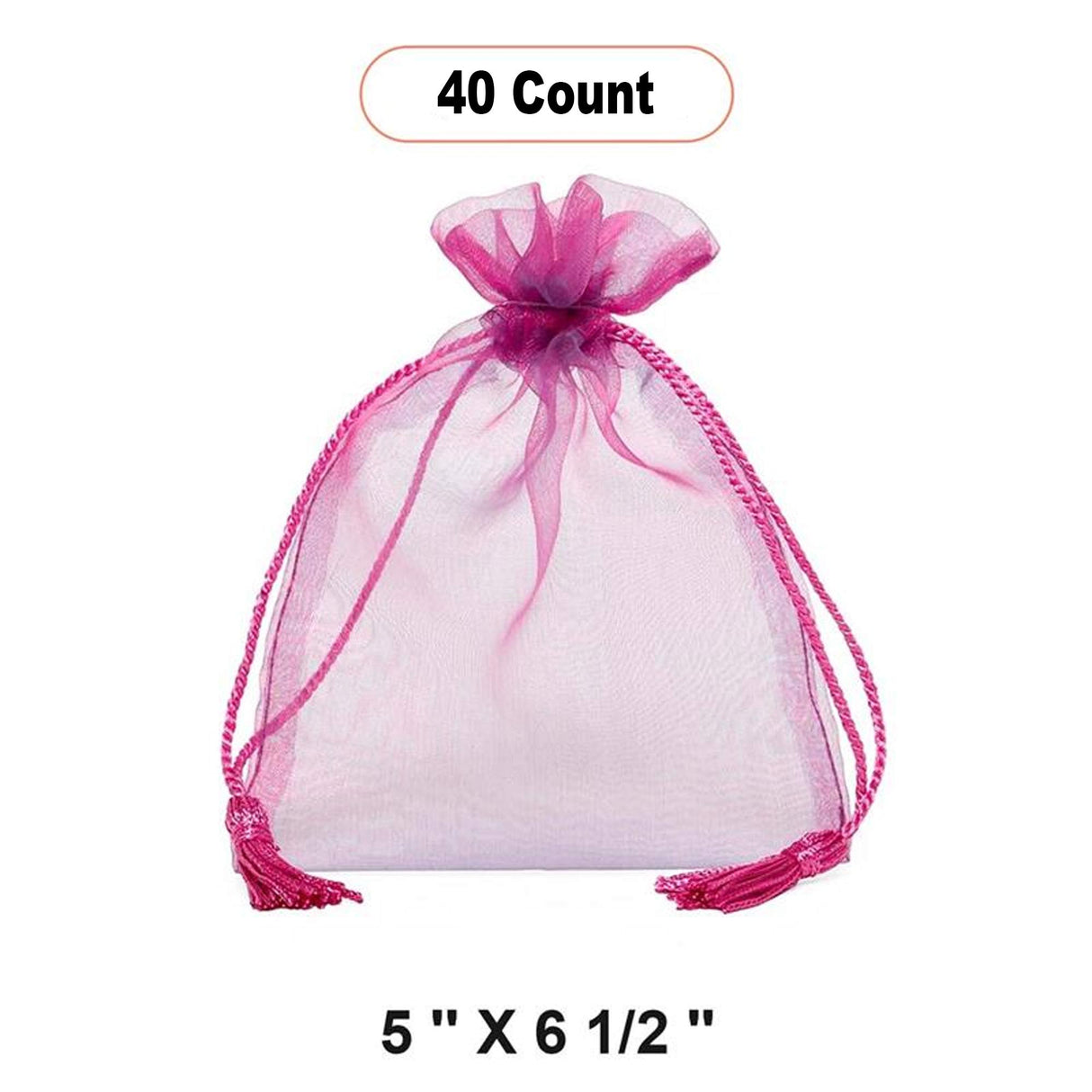 Jewel Tone Iridescent Sheer Tasseled Bags 5'' x 6 1/2'' for Gifts