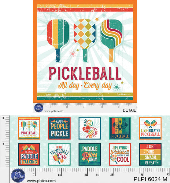 Cotton Panel All Day Everyday Peace, Love, Pickleball