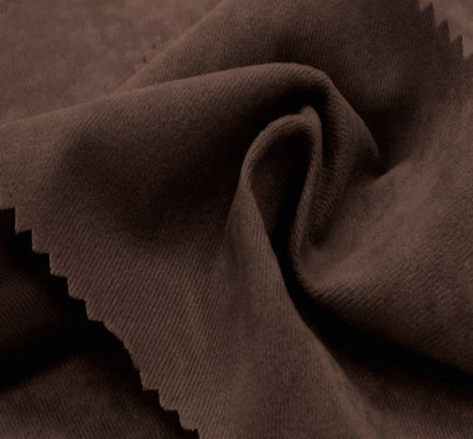 Alova Suede Polyester Fabric - Chocolate, 58/60" Width
