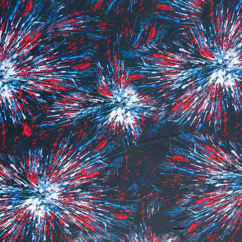 Poly Spandex Swimsuit Fabric Americana Fireworks