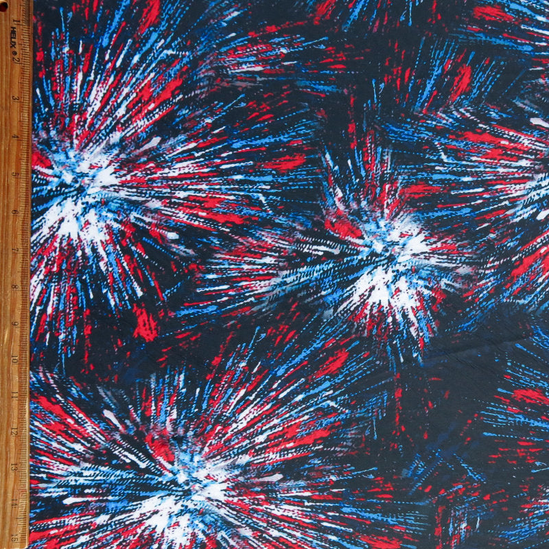Poly Spandex Swimsuit Fabric Americana Fireworks