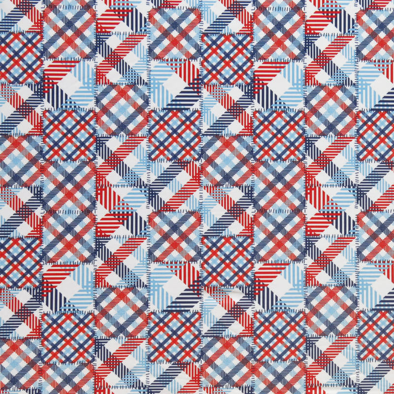 Swim Knit Americana Patchwork Poly Spandex Fabric
