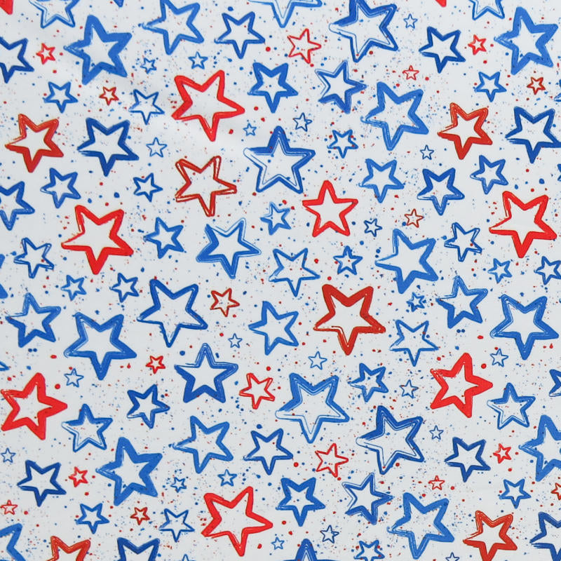 Swim Knit Americana Stars and Splatters on White