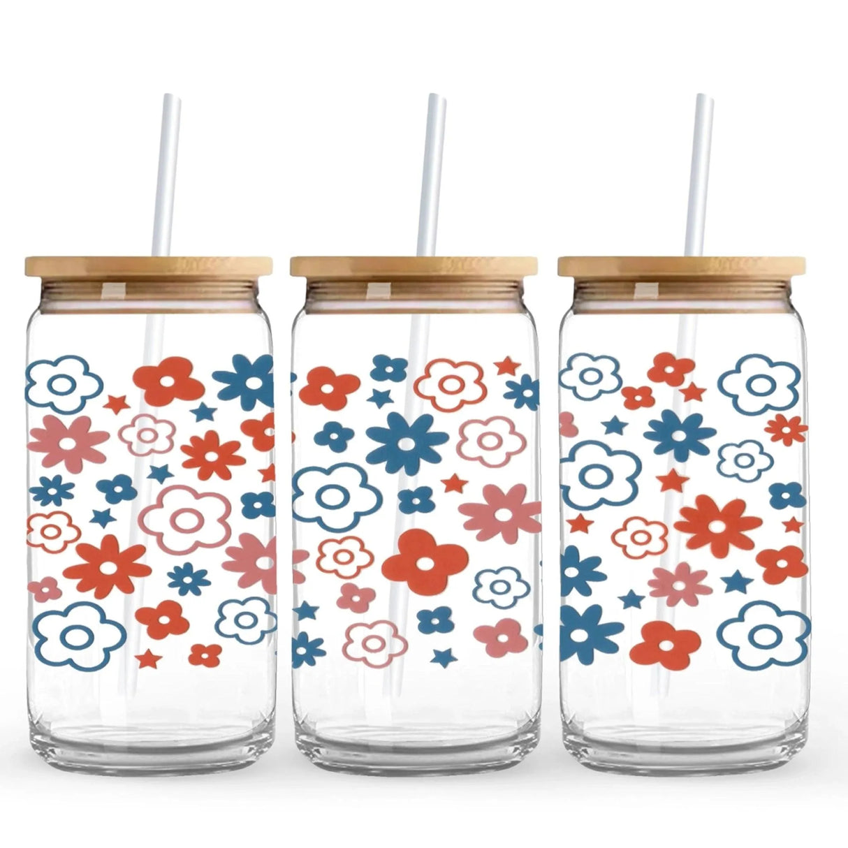 UV DTF Wrap - Americana Flowers (9.7" x 4.3")