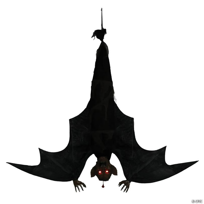 Animated Light-Up Hanging Menacing Bat with Sound Halloween Decoration