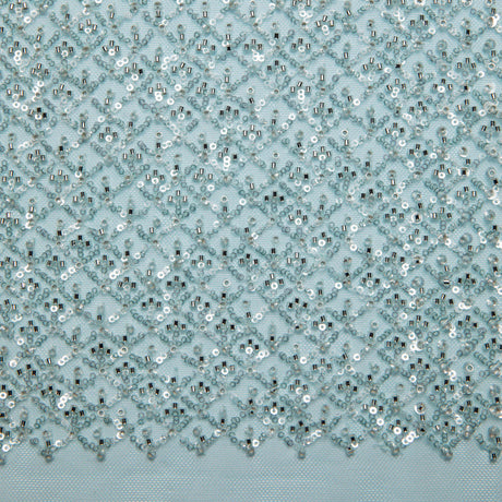 1 Yard Tulle Designer Tulle Lace Fabric with Sequins and Detailed Exquisite Patterns 52" Wide