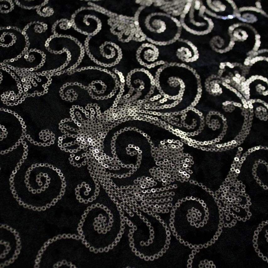 Stretch Velvet Sequin Fabric