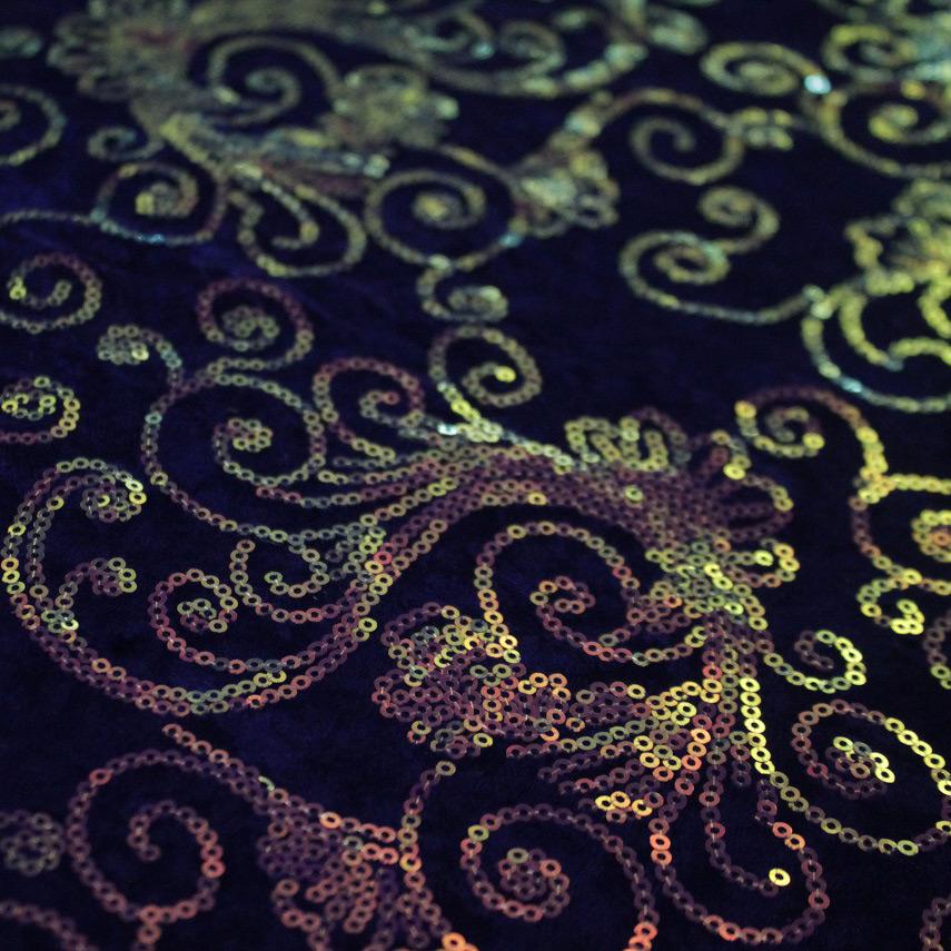 Stretch Velvet Sequin Fabric