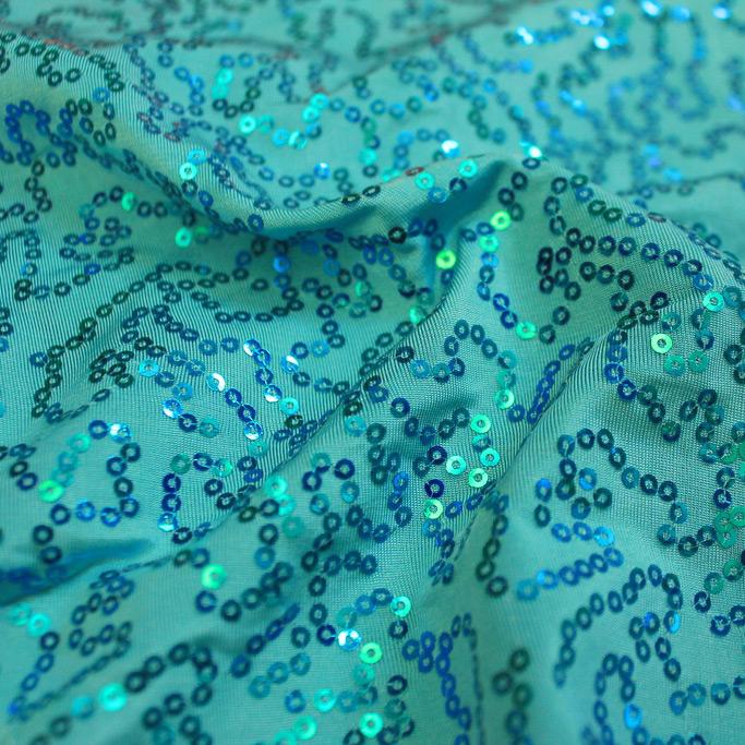 Arriba Sequin Spandex Fabric - Embroidered Sequin, 48" Width (1 Yard)