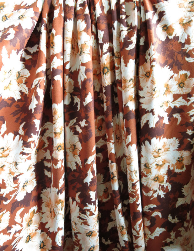 Poly Spandex Brushed Jersey Knit Fabric Autumn Blooms
