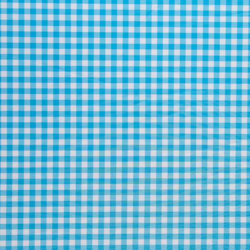 Swim Knit Poly Spandex Gingham Azure Blue