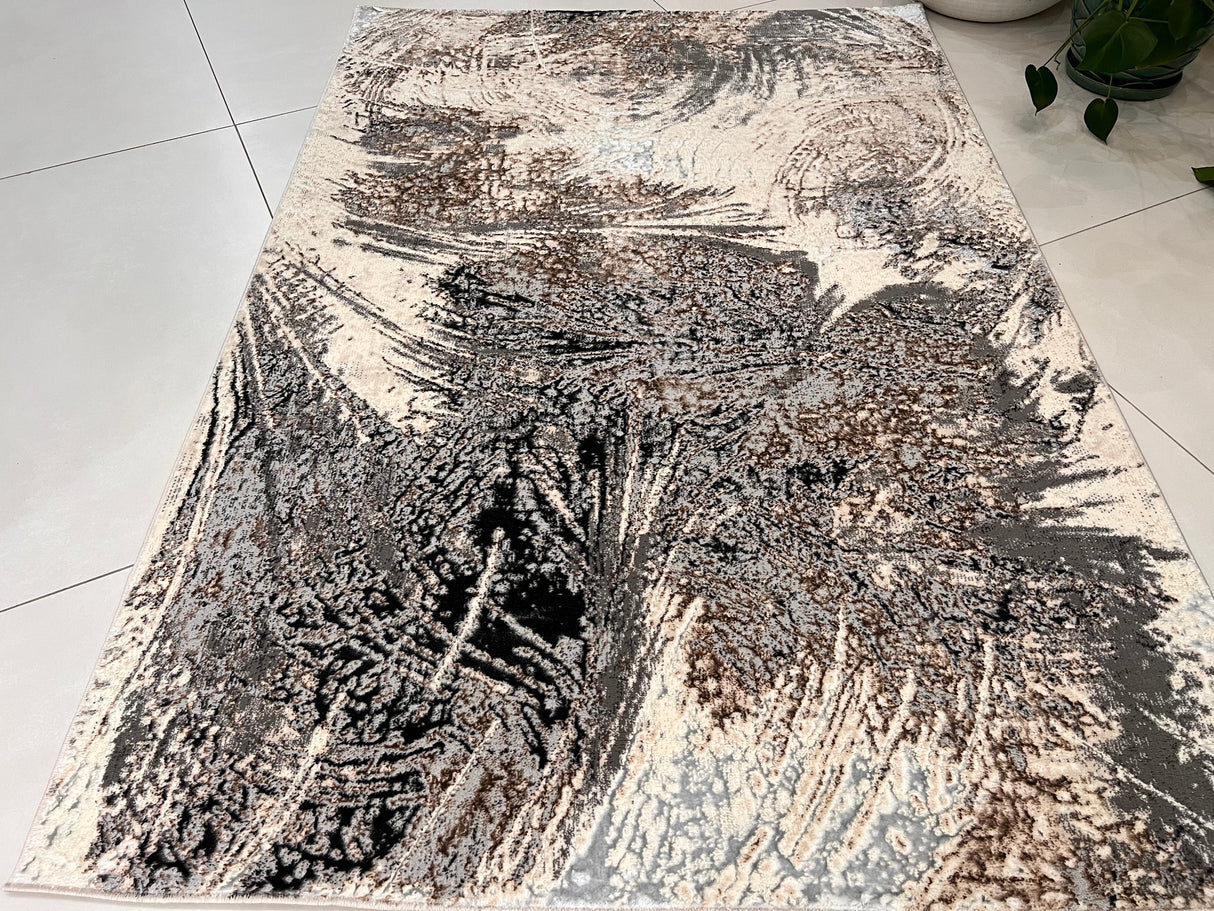 BIV 606 Polyester Viscose Blend Fabric - Color-Changing Flat Weave, Area Rug, 5' 2" X 7' 5" (1 Unit)