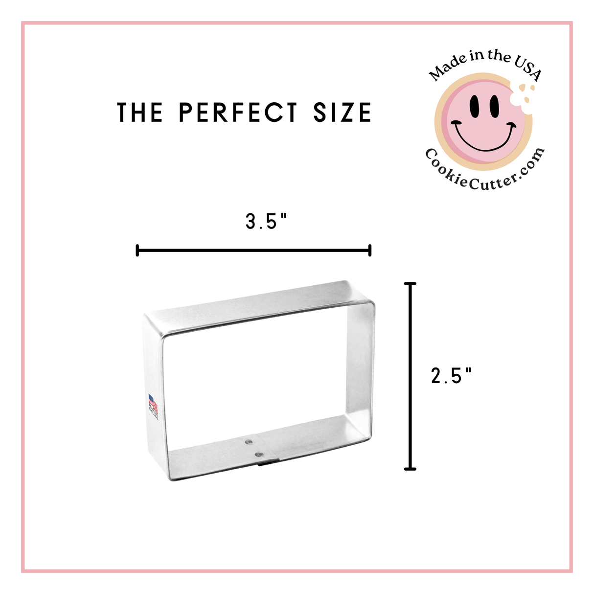 Rectangle Cookie Cutter 3.5 in by 2.5 in B0707