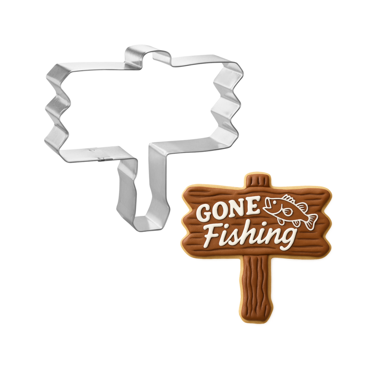 Gone Fishing Cookie Cutter 3 Pc Set HS0423 - Foose Cookie Cutters - US Tin Plated Steel