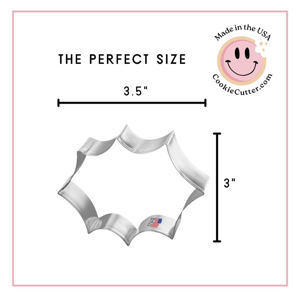 Holly Leaf Cookie Cutter 3.5 in B1265
