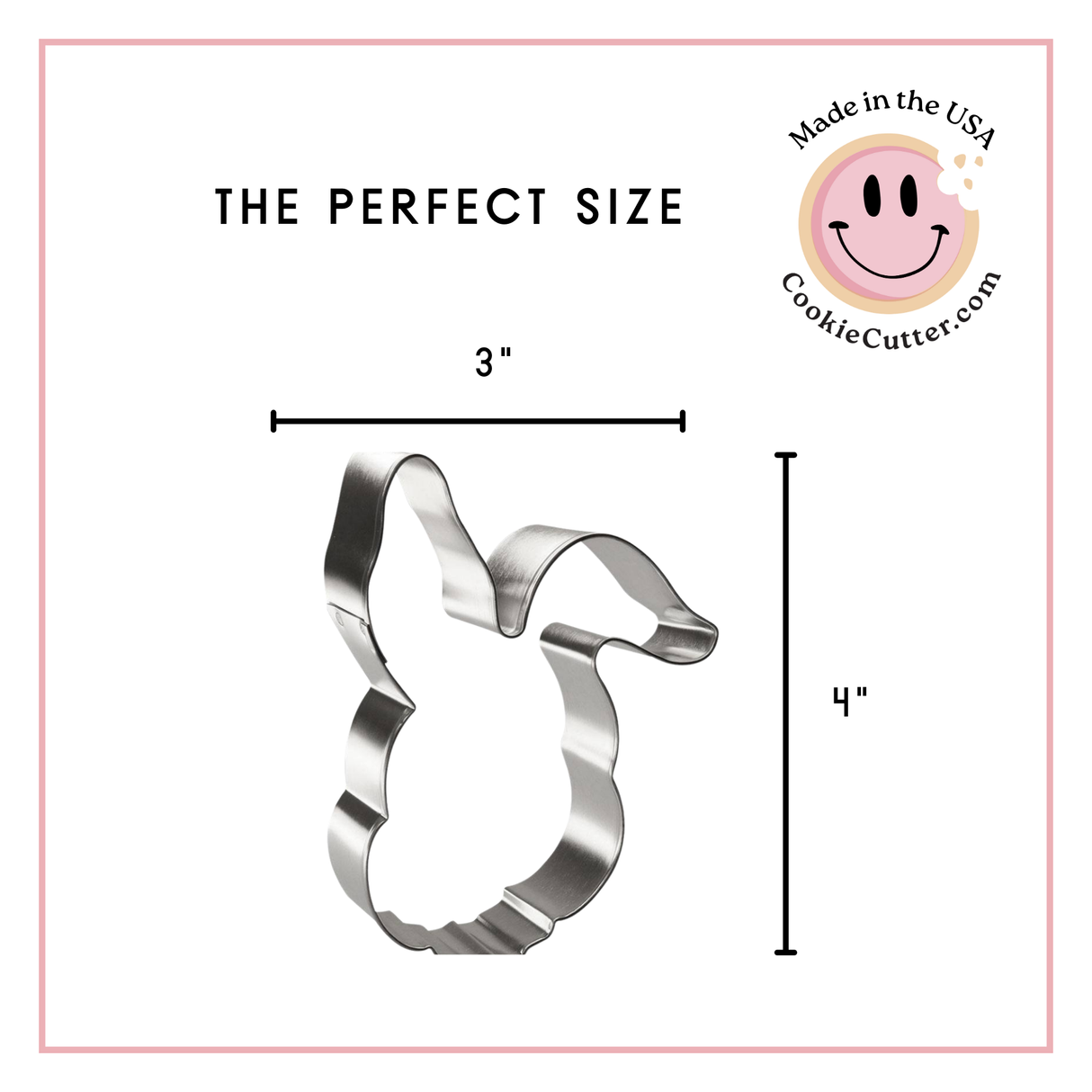 Bunny Rabbit Floppy Eared Cookie Cutter 4 in B1404