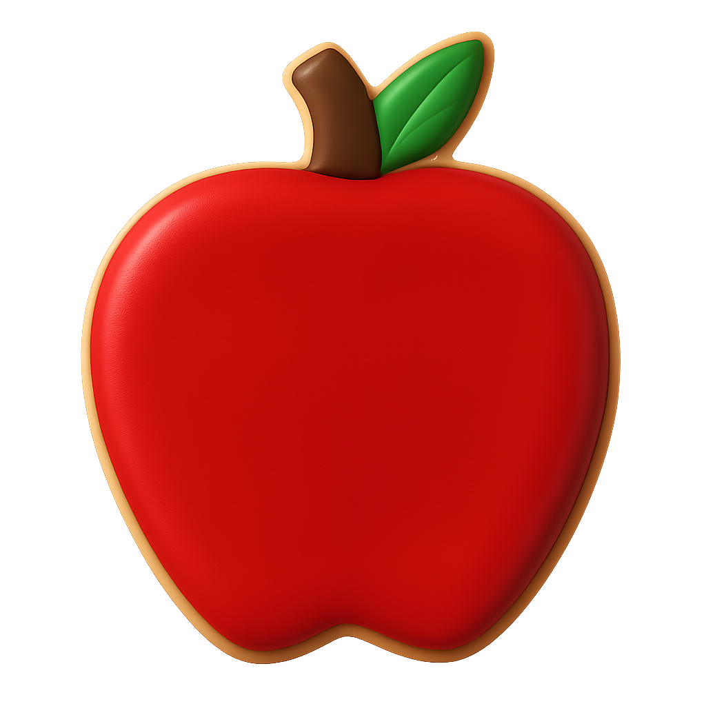 Apple with Leaf Cookie Cutter 3.25 in B1501