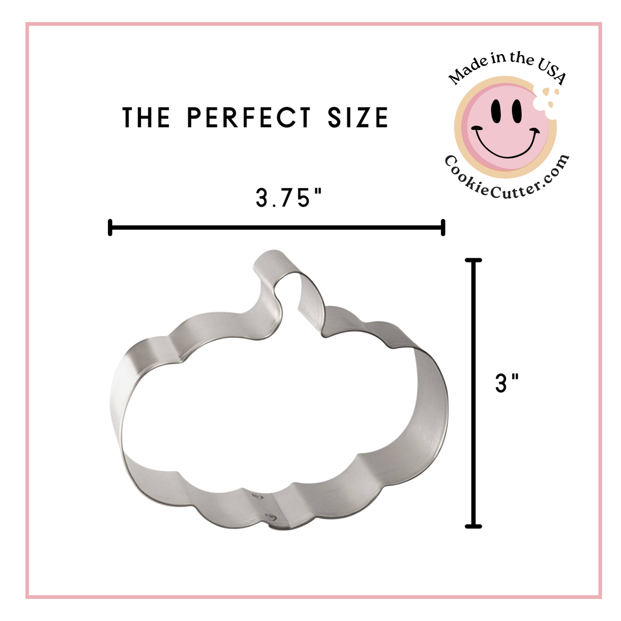 Flat Pumpkin Cookie Cutter 3.75 in B1576