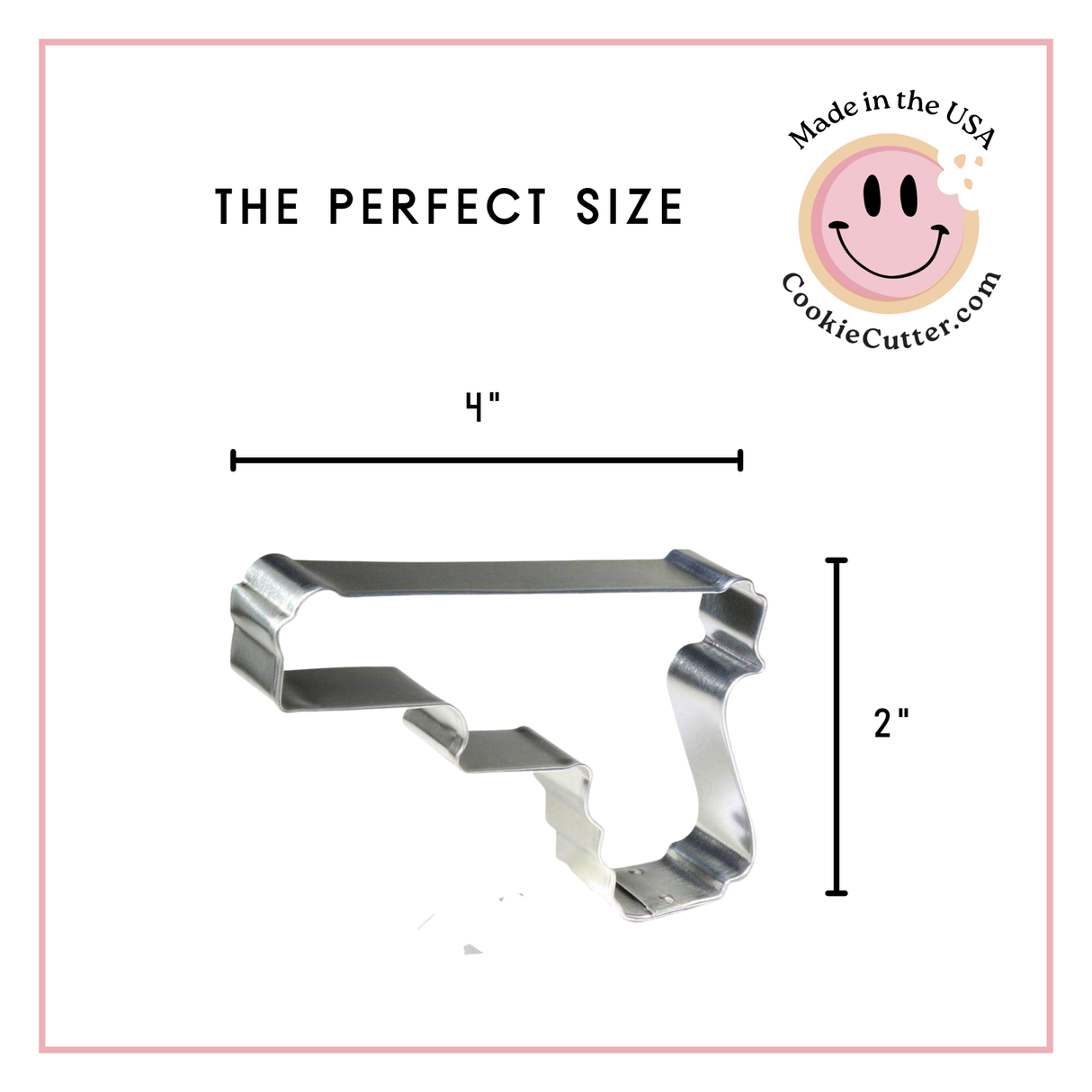 Hand Gun Cookie Cutter 4 in B1591