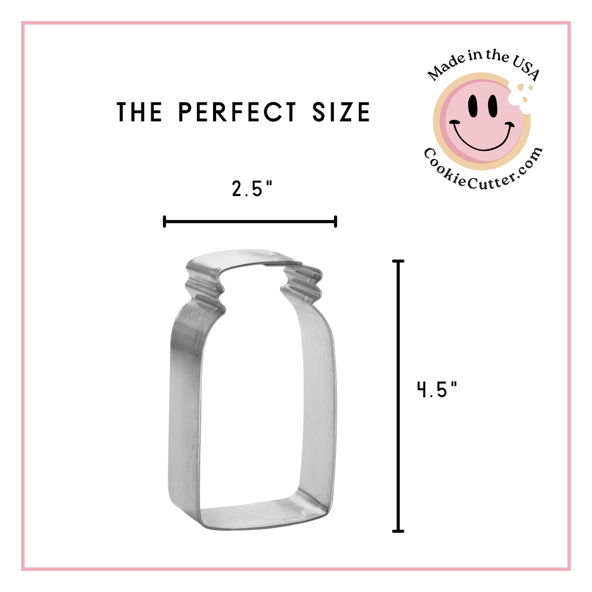 Mason Jar Cookie Cutter 4.5 in B1602