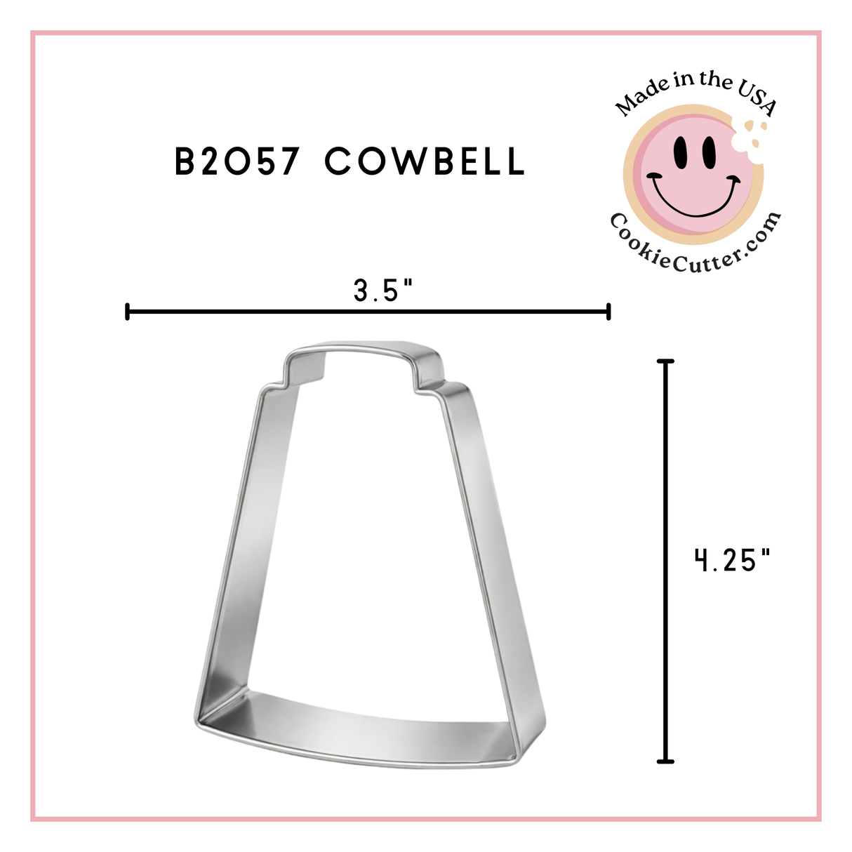 Cowbell Cookie Cutter – 4.25 Inch