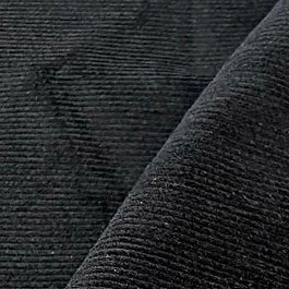 Corduroy Fabric Linen Cotton Blend Black