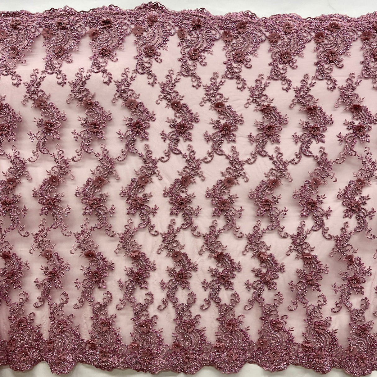 3D Floral Lace Embroidered Mesh