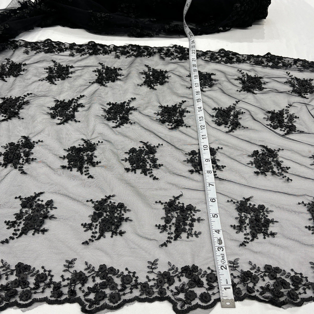 Beaded Floral Lace Trimming 21" Wide