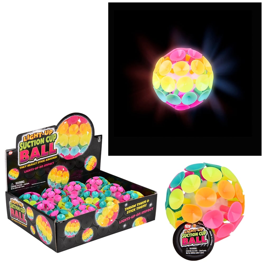 Light-Up Suction Cup Ball (12 Pc Display)